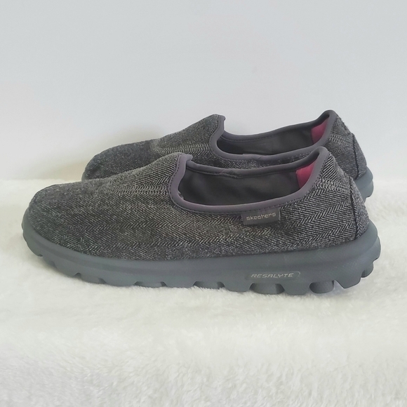 SKECHERS Go Walk Affix Gray Tweed Slip On Walking Shoes Size 7 - Picture 5 of 11